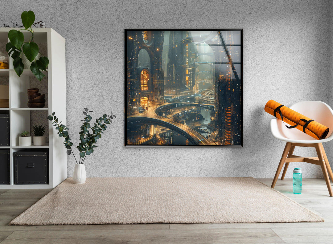 Cityscape Glass Wall Art, photo print on glass, prints on glass wall art