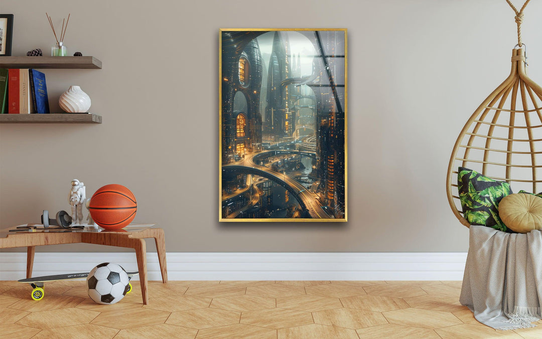 Cityscape Glass Wall Art, glass photo prints, glass picture prints