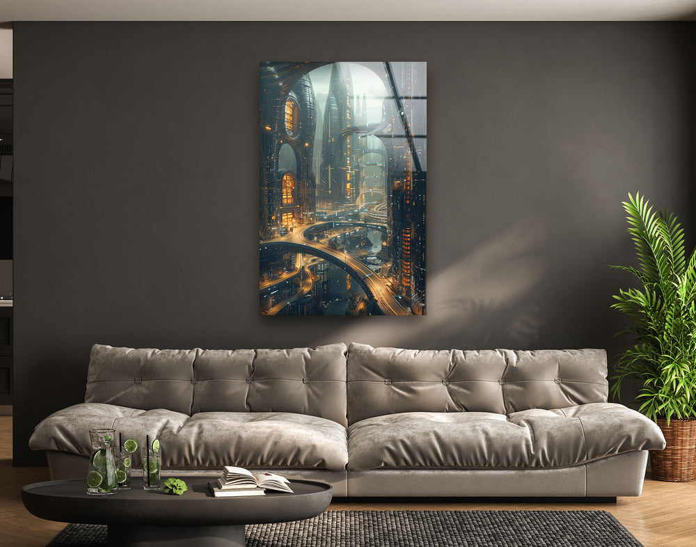 Cityscape Glass Wall Art, art glass wall art, glass wall art pictures