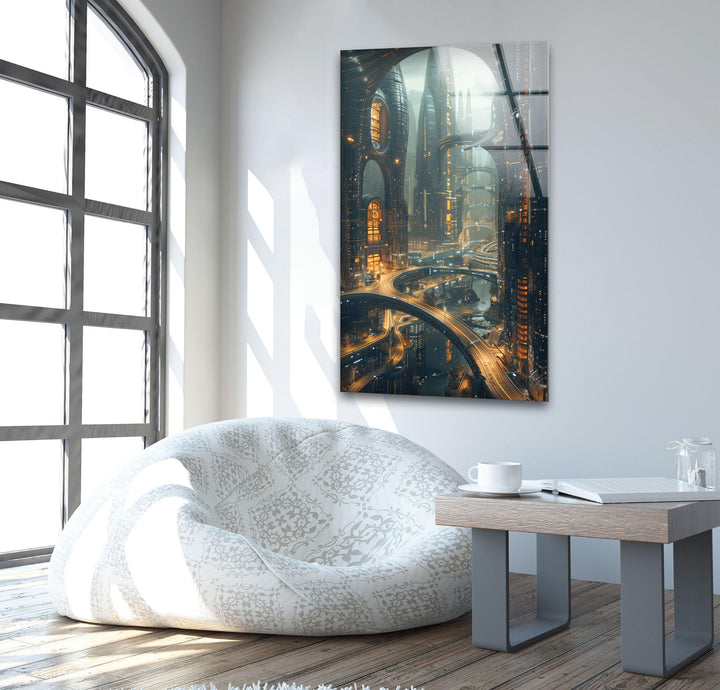 Cityscape Glass Wall Art, glass image printing, glass prints from photos