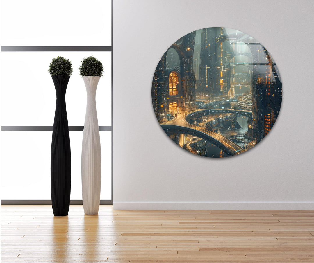 Cityscape Glass Wall Art, glass pictures for Wall, glass prints wall art