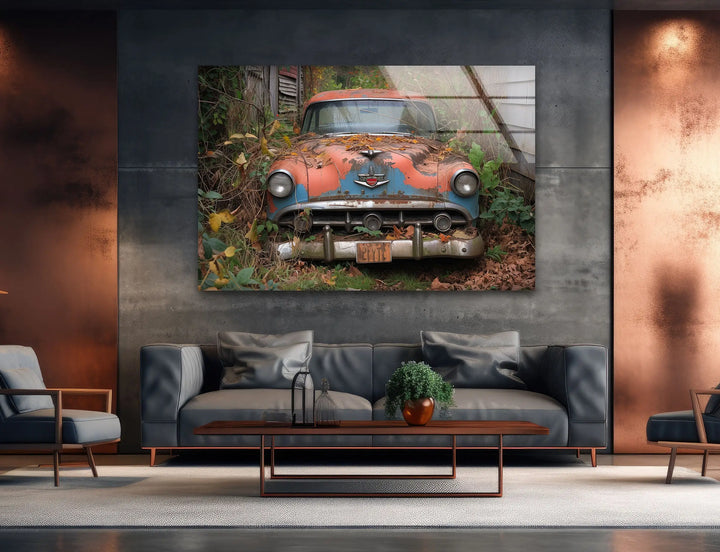 Vintage Classic Car Glass Wall Art