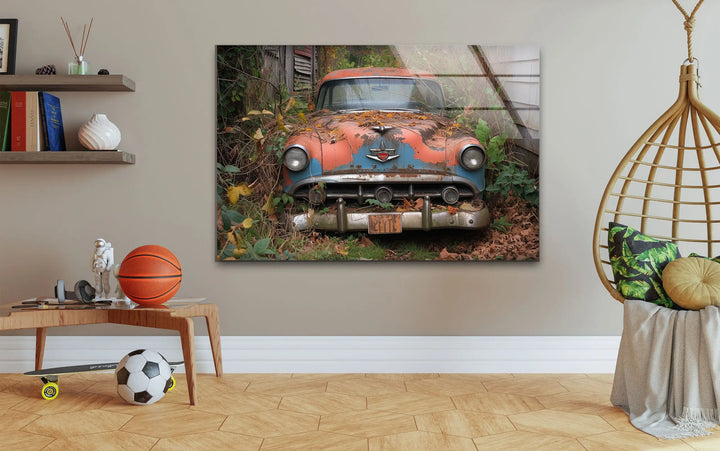 Vintage Classic Car Glass Wall Art