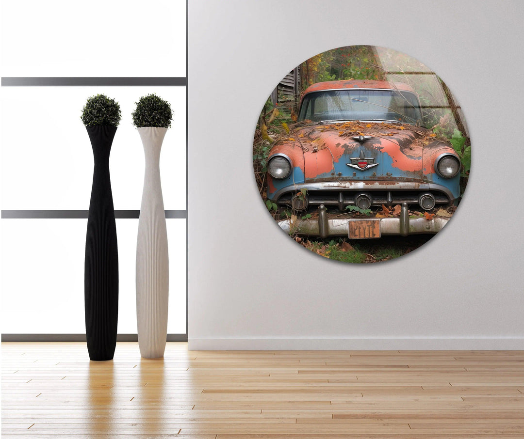 Vintage Classic Car Glass Wall Art