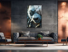 Eyepatch Panda Glass Wall Art print picture on glass,Tempered Glass Wall Art