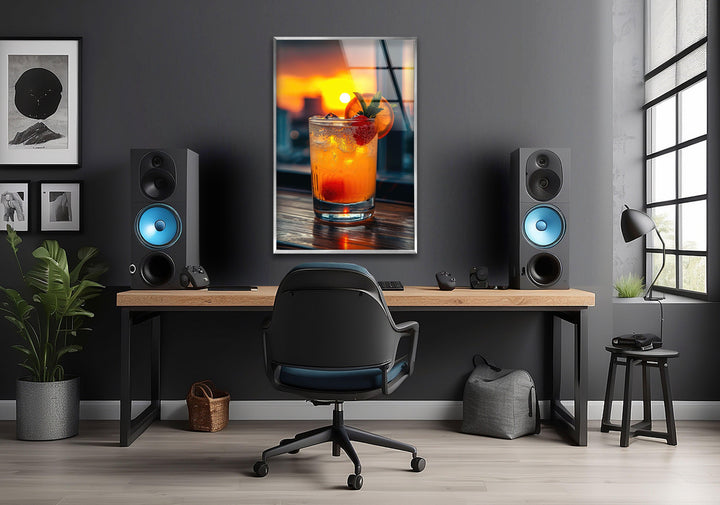 Orange Fresh Cocktail Glass Wall Art