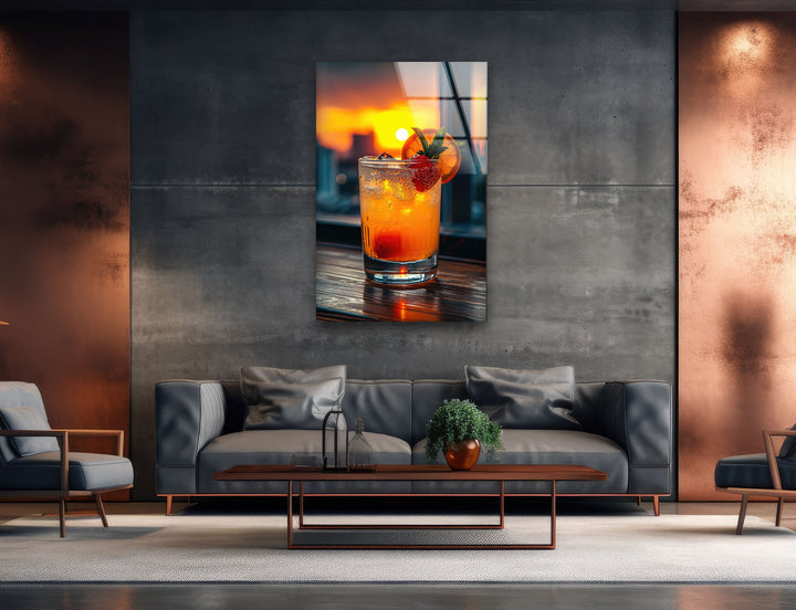 Orange Fresh Cocktail Glass Wall Art