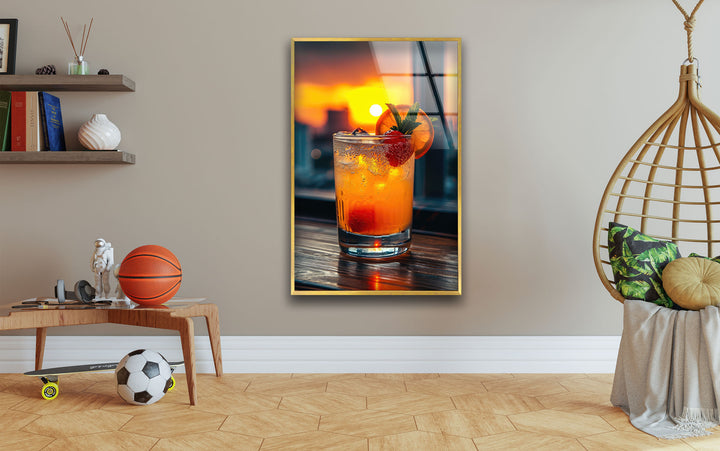 Orange Fresh Cocktail Glass Wall Art