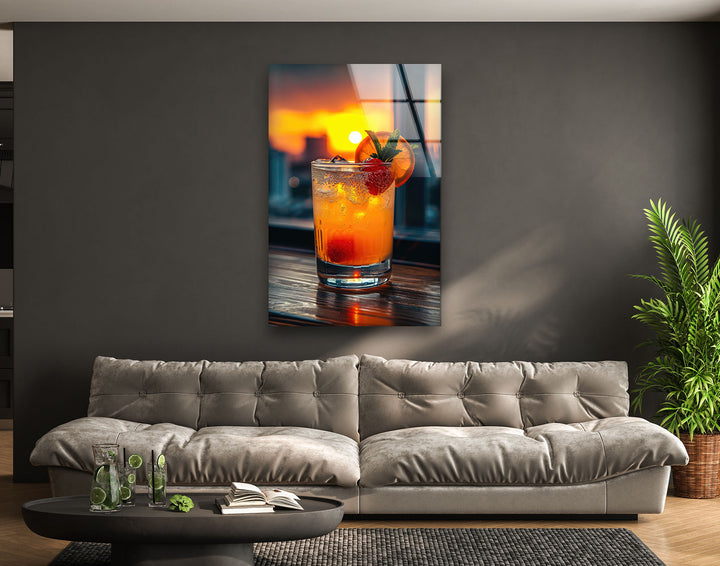 Orange Fresh Cocktail Glass Wall Art