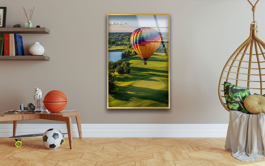 Colorful Hot Air Balloon Glass Wall Art art glass wall art, glass wall art pictures
