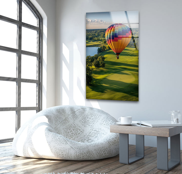 Colorful Hot Air Balloon Glass Wall Art Glass Printing Wall Art, Print photos on glass
