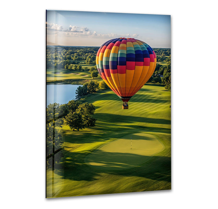 Colorful Hot Air Balloon Glass Wall Art large glass photo prints, glass wall photos
