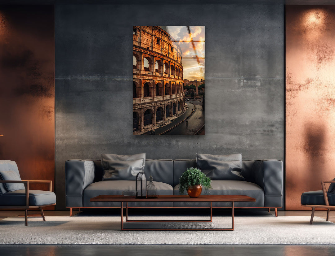 Colosseum Landscape Glass Wall Art glass image printing, glass prints from photos
