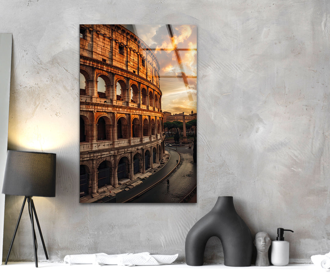 Colosseum Landscape Glass Wall Art glass pictures for Wall, glass prints wall art
