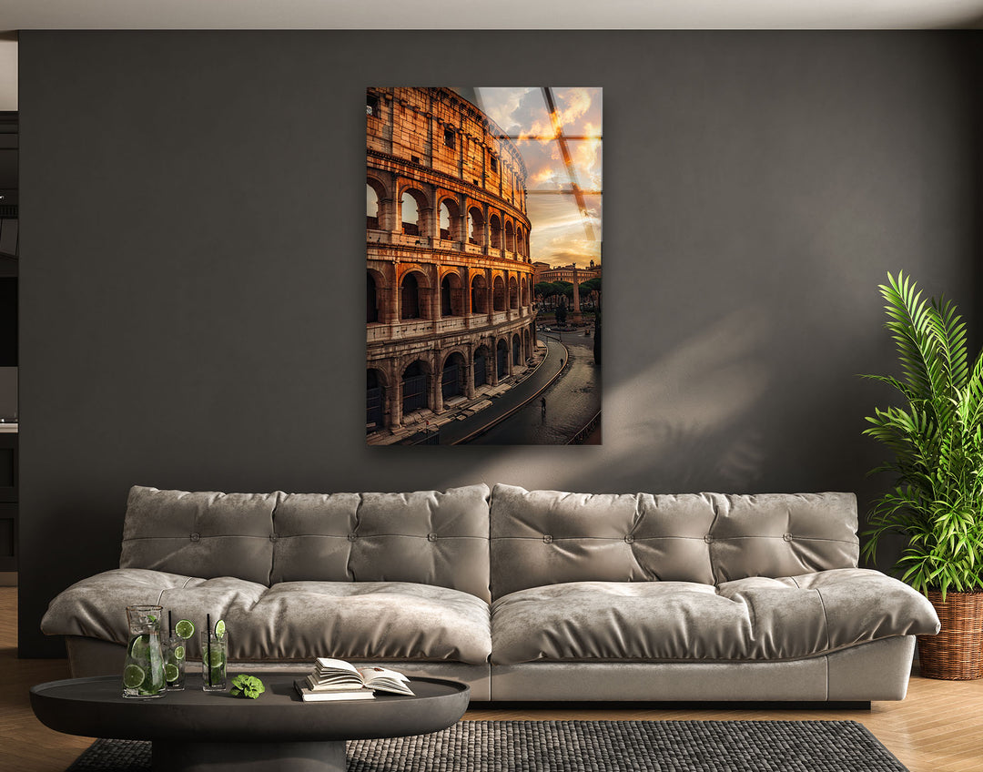 Colosseum Landscape Glass Wall Art art glass wall art, glass wall art pictures
