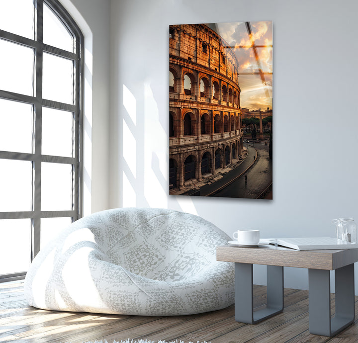 Colosseum Landscape Glass Wall Art photo print on glass, prints on glass wall art
