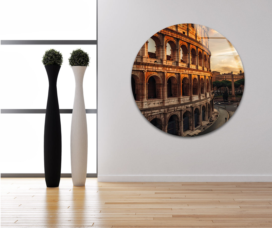 Colosseum Landscape Glass Wall Art large glass photo prints, glass wall photos
