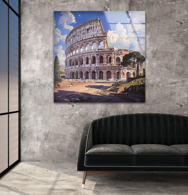 Colosseum Italy Glass Wall Art Glass Printing Wall Art, Print photos on glass
