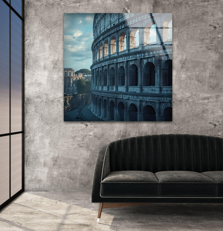 Rome Colosseum Glass Wall Art photo print on glass, prints on glass wall art
