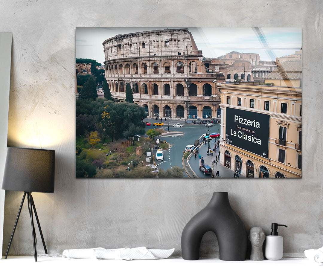 Colosseum Landscape Italy Glass Wall Art custom glass pictures, glass art prints
