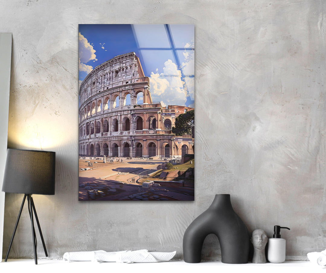 Colosseum Italy Glass Wall Art custom glass pictures, glass art prints
