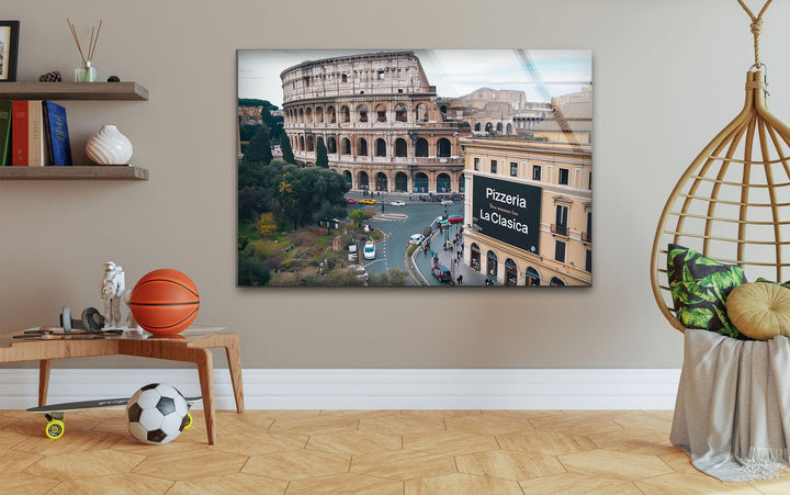 Colosseum Landscape Italy Glass Wall Art photo print on glass, prints on glass wall art
