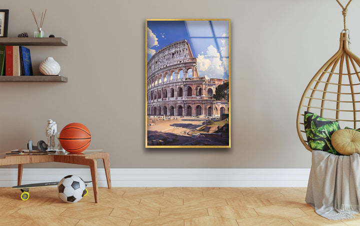 Colosseum Italy Glass Wall Art photo print on glass, prints on glass wall art
