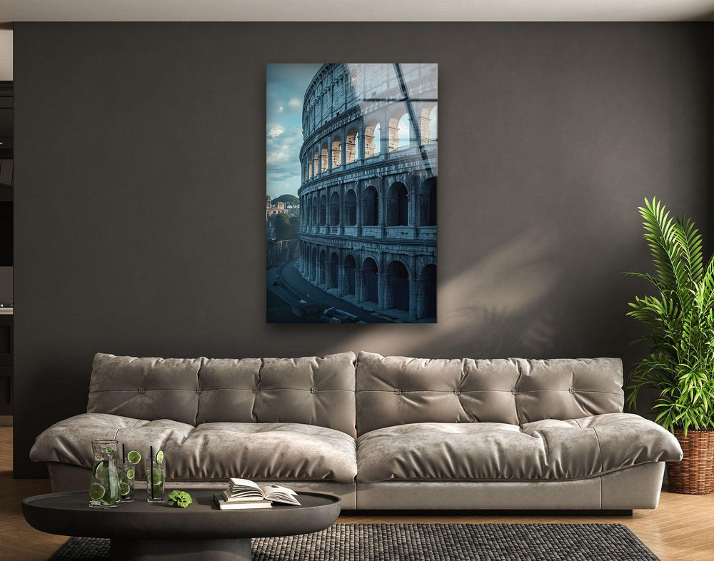 Rome Colosseum Glass Wall Art glass art painting, glass art for the Wall
