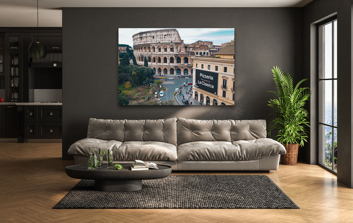 Colosseum Landscape Italy Glass Wall Art glass pictures for Wall, glass prints wall art
