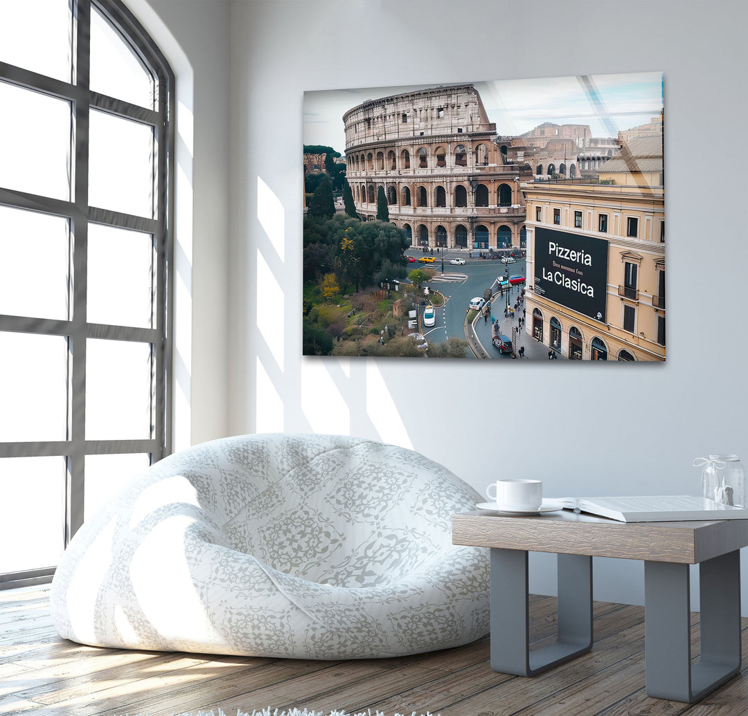 Colosseum Landscape Italy Glass Wall Art large glass photo prints, glass wall photos
