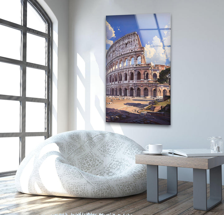 Colosseum Italy Glass Wall Art large glass photo prints, glass wall photos
