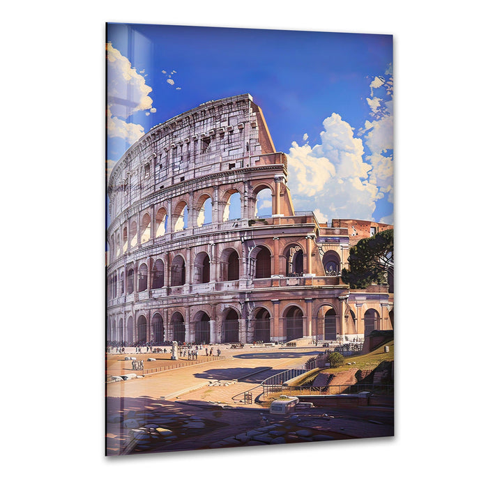 Colosseum Italy Glass Wall Art stained glass wall art, stained glass wall decor
