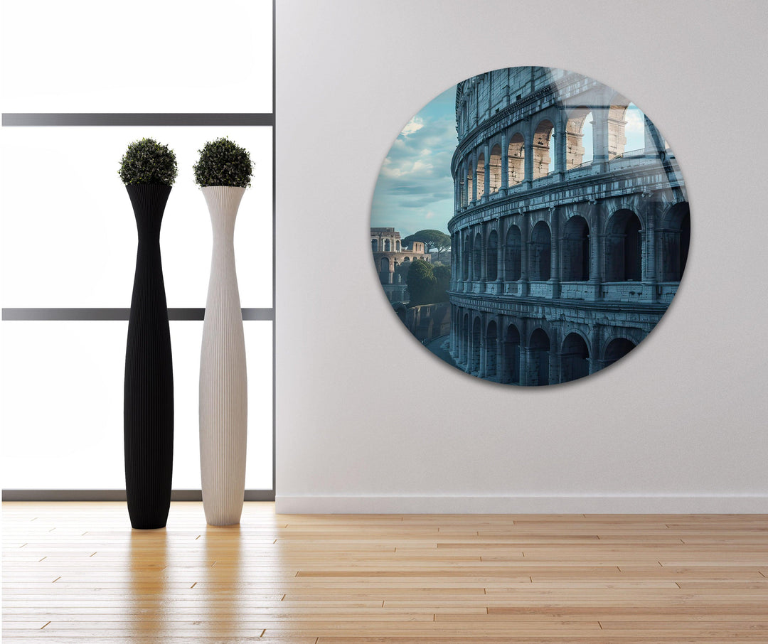 Rome Colosseum Glass Wall Art custom glass pictures, glass art prints
