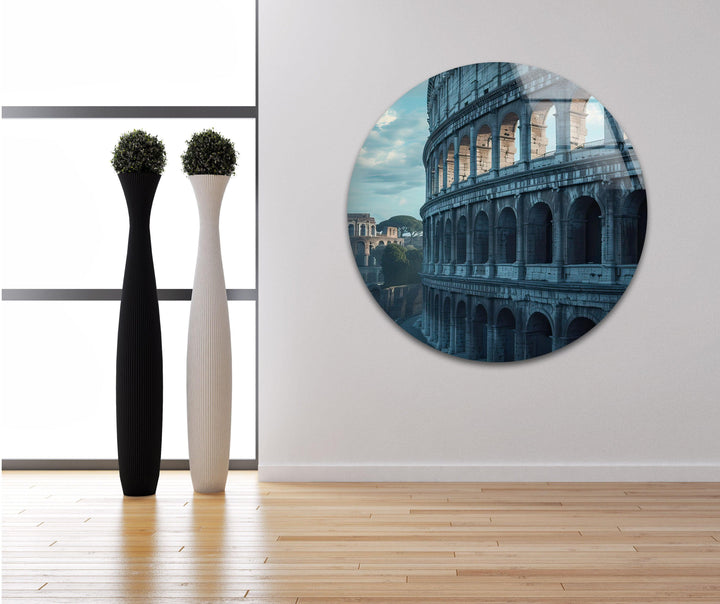 Rome Colosseum Glass Wall Art custom glass pictures, glass art prints
