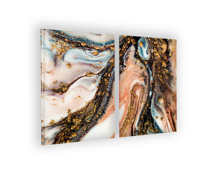 Bronze, Brown Marbling Glass Wall Art, print picture on glass, Tempered Glass Wall Art