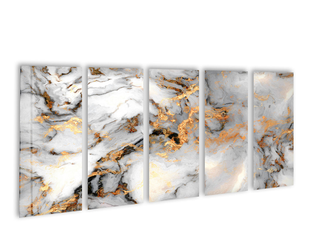 Grey & Gold Detailed Marble Glass Wall Art, glass image printing, glass prints from photos