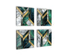 Set of Green White Abstract Tempered Glass Wall Art