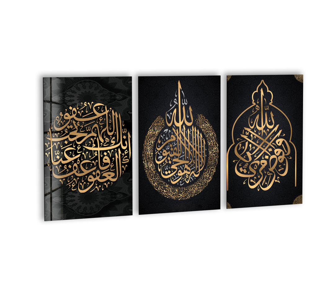 Islamic Religious Calligraphy Glass Wall Art, print on glass, glass printed photos