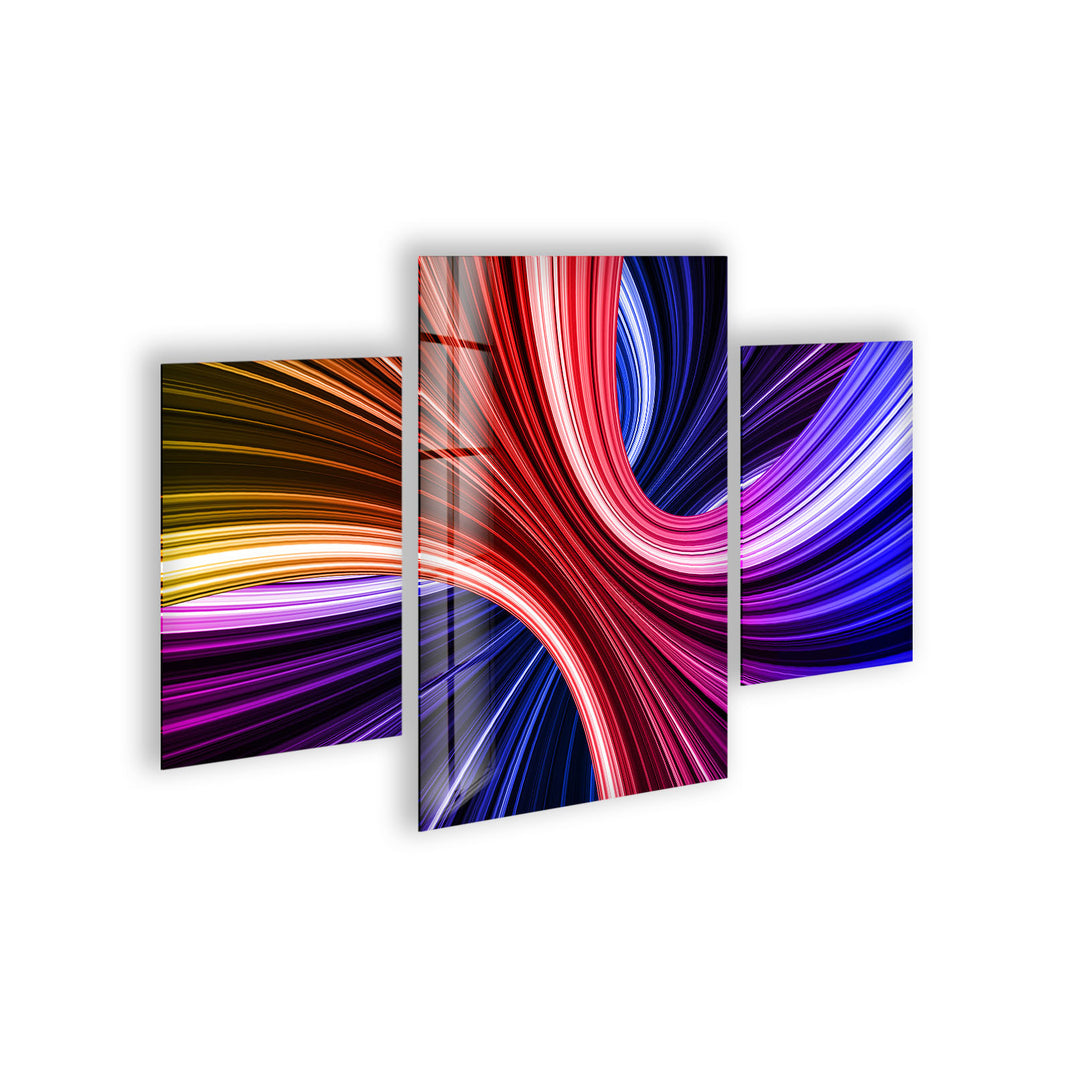 Neon Colors Swirl Abstract Glass Wall Art, glass pictures for Wall, glass prints wall art