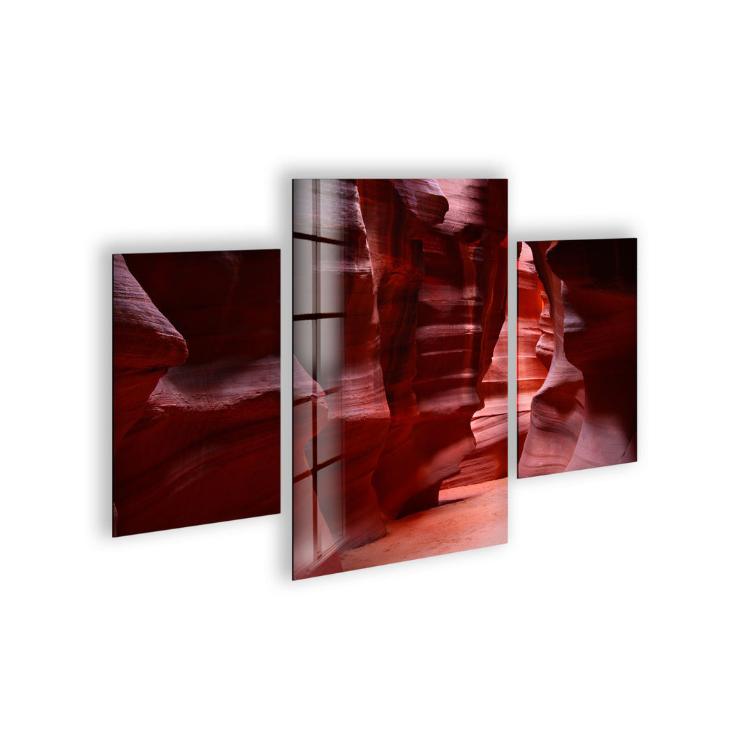 Antelope Canyon Landscape Glass Wall Art, custom glass photo prints, large glass prints