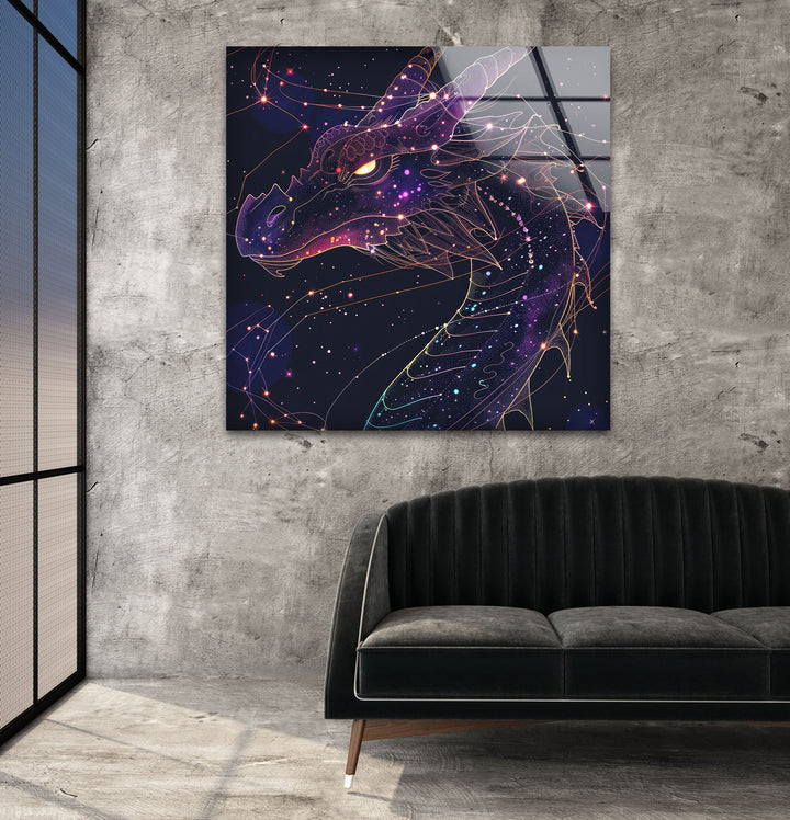 Constellation Dragon Glass Wall Art