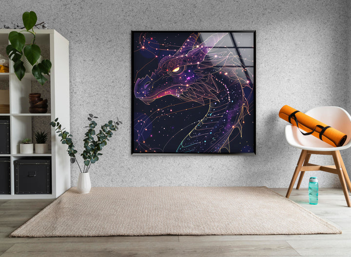 Constellation Dragon Glass Wall Art