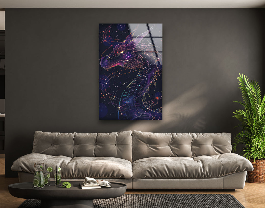 Constellation Dragon Glass Wall Art