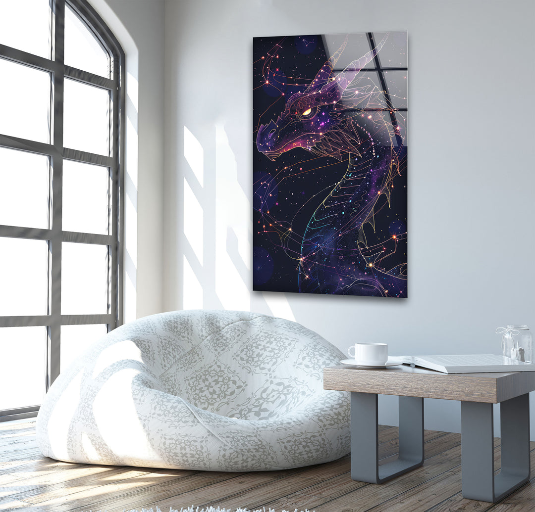 Constellation Dragon Glass Wall Art