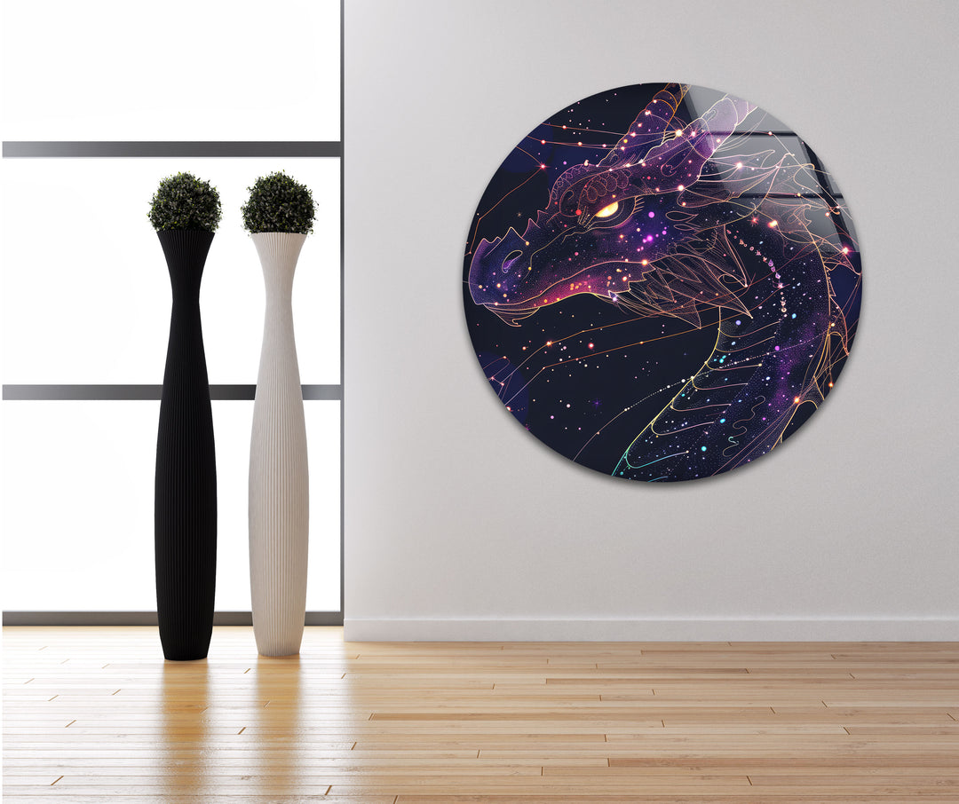 Constellation Dragon Glass Wall Art