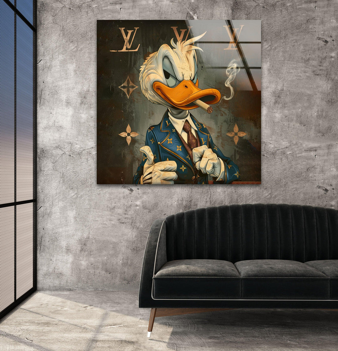 Donald Duck Wall Art on Glass Pieces