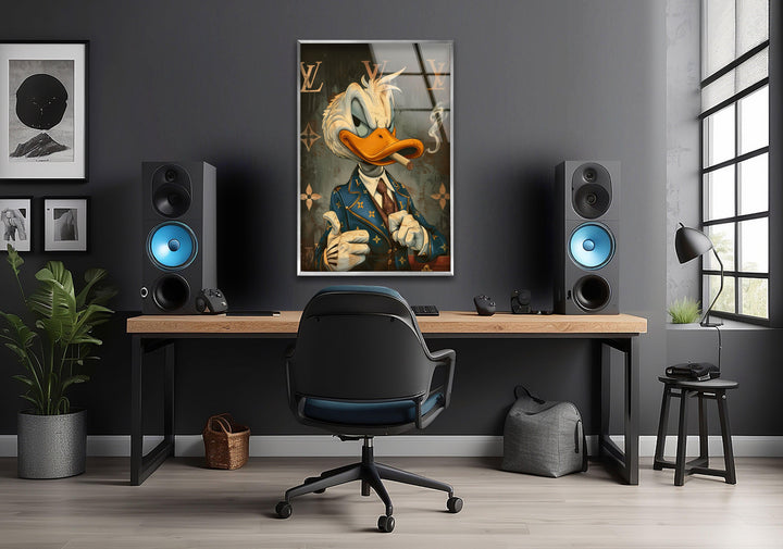 Donald Duck Photo on Glass Home Decor