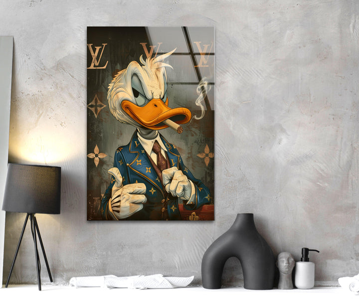 Donald Duck Glass Wall Art for Home Decor