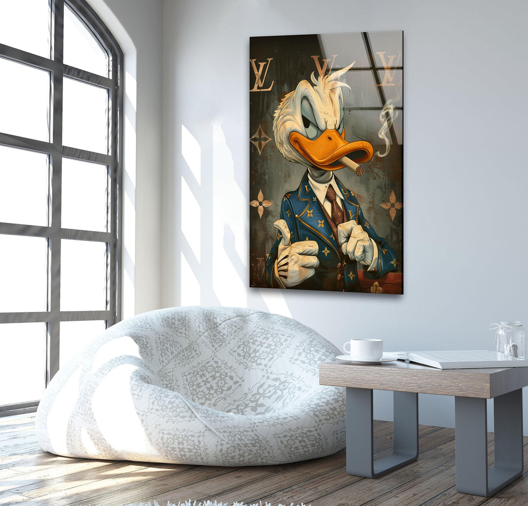 Donald Duck Glass Panels Art