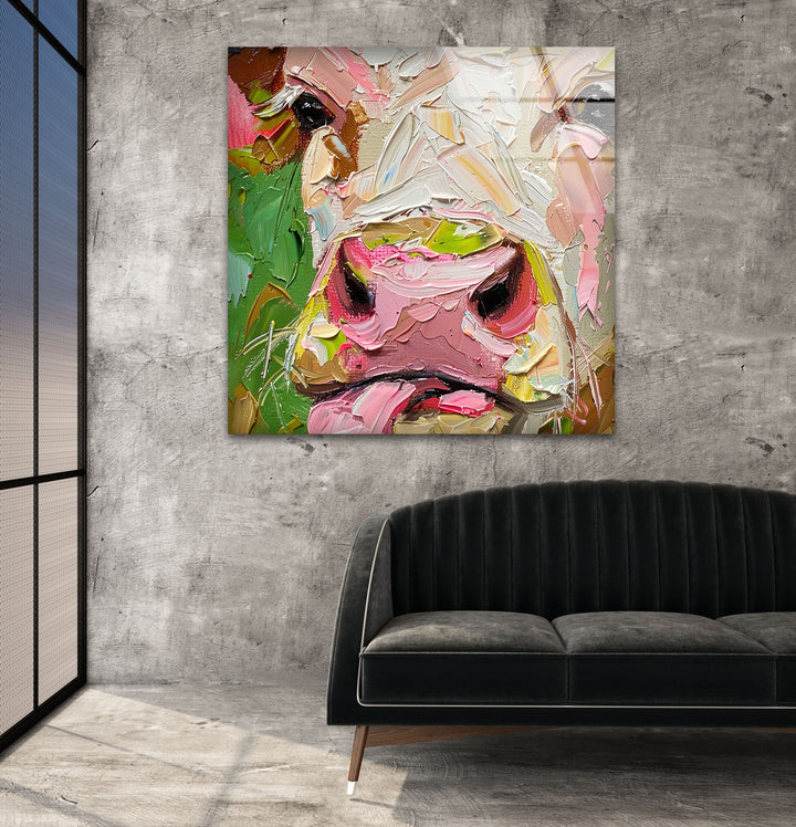 Cow Painting Glass Wall Art art glass wall art, glass wall art pictures